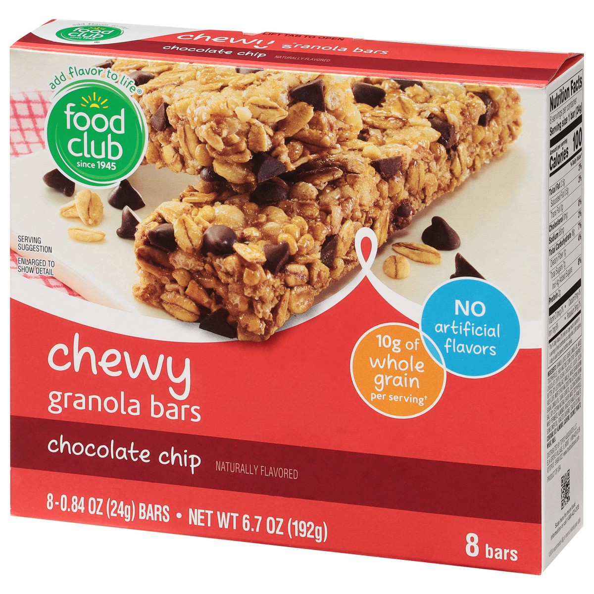 slide 3 of 9, Food Club Chocolate Chip Chewy Granola Bars 8 - 0.84 oz Packs, 8 ct