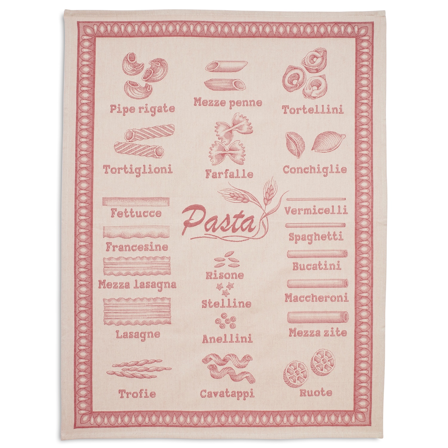 slide 1 of 1, Sur La Table Pasta Red Jacquard Kitchen Towel, 1 ct