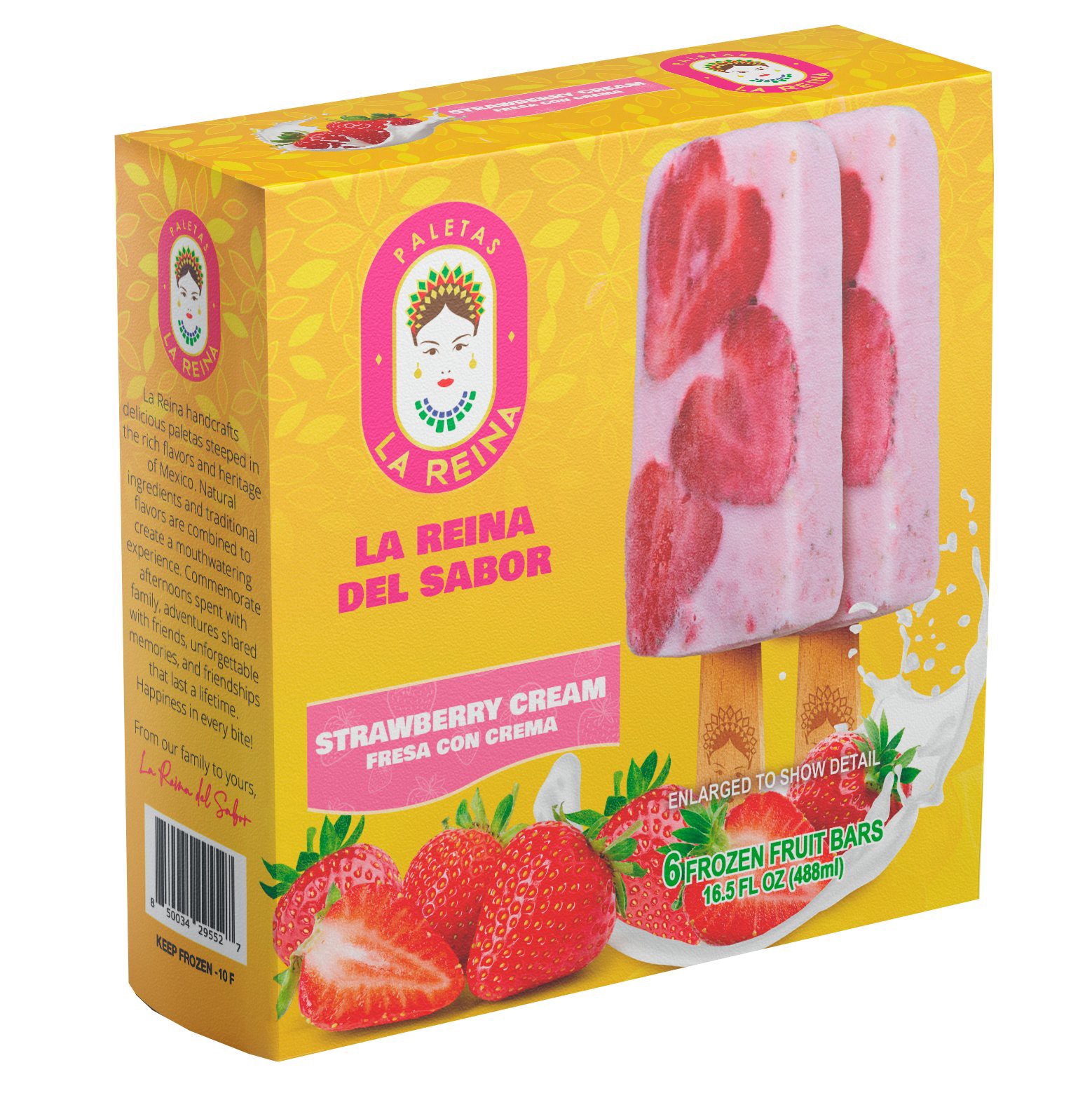 slide 1 of 1, La Reina Strawberry Cream Ice Cream Bars 6 Bars, 6 ct