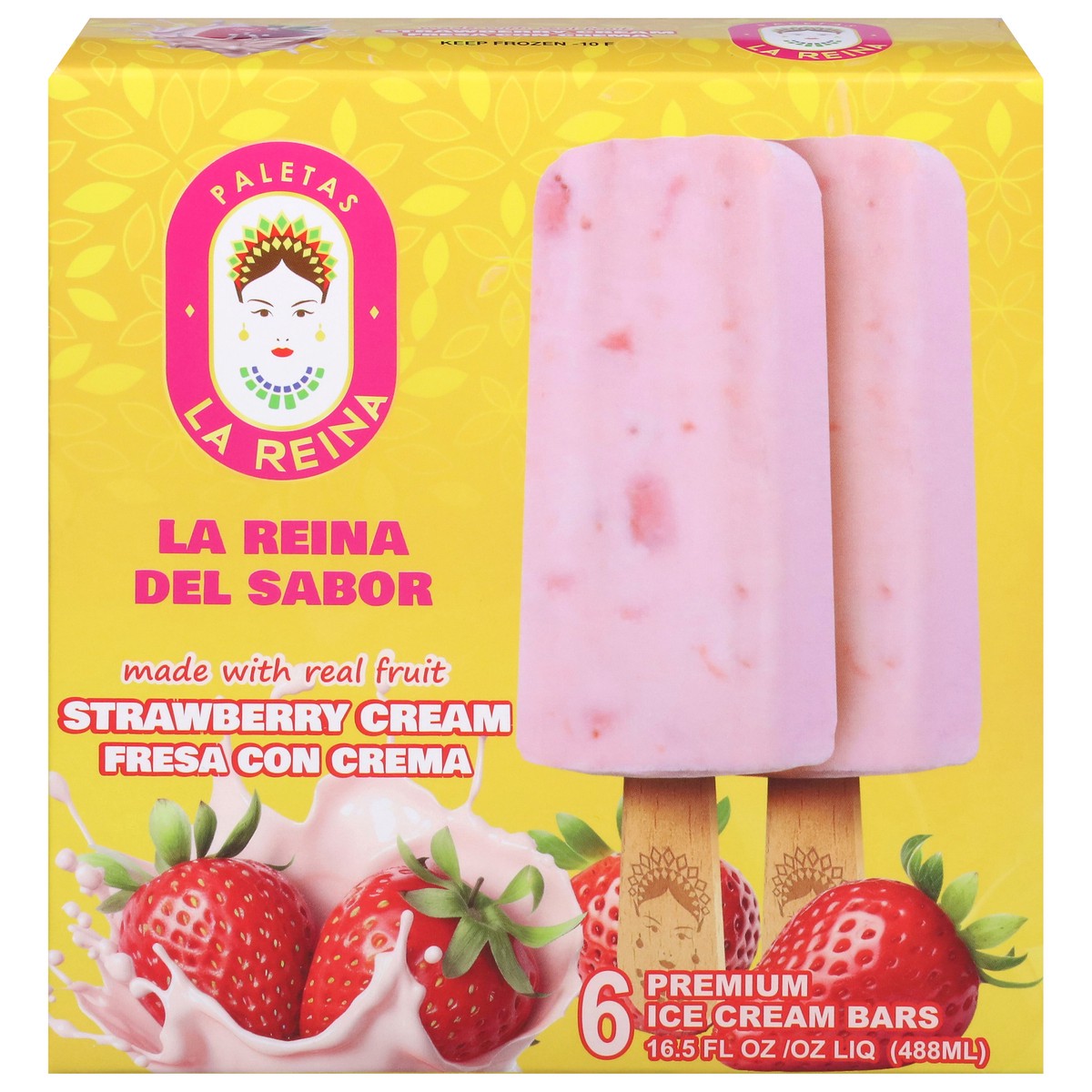 slide 1 of 13, La Reina Strawberry Cream Ice Cream Bars 6 Bars, 6 ct