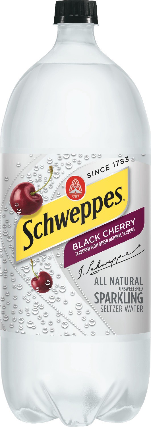 slide 1 of 3, Schweppes Black Cherry Sparkling Seltzer Water- 2 liter, 2 liter