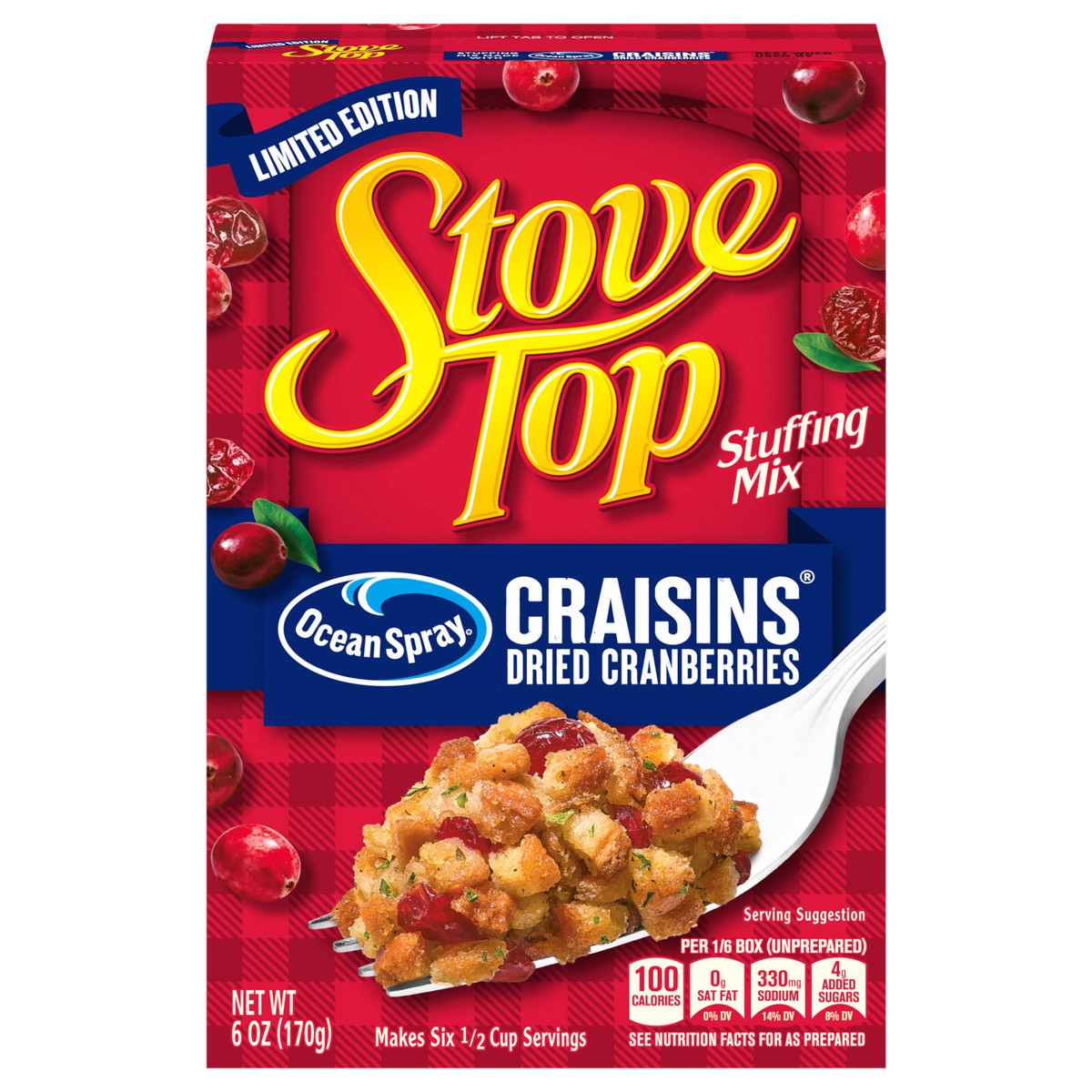 slide 1 of 10, Stove Top Cranberry Stuffing Mix, 6 oz Box, 6 oz