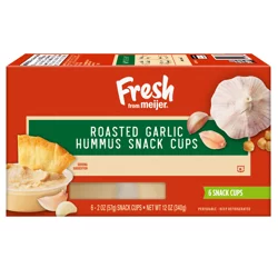 Fresh from Meijer Roasted Garlic Hummus Snack Cups, 6 Snack Cups