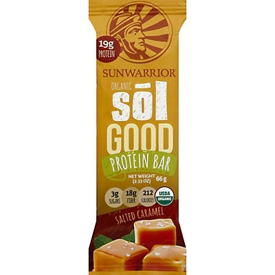 slide 1 of 1, Sunwarrior Organic Sol Good Protein Bar Salted Caramel, 2.33 oz