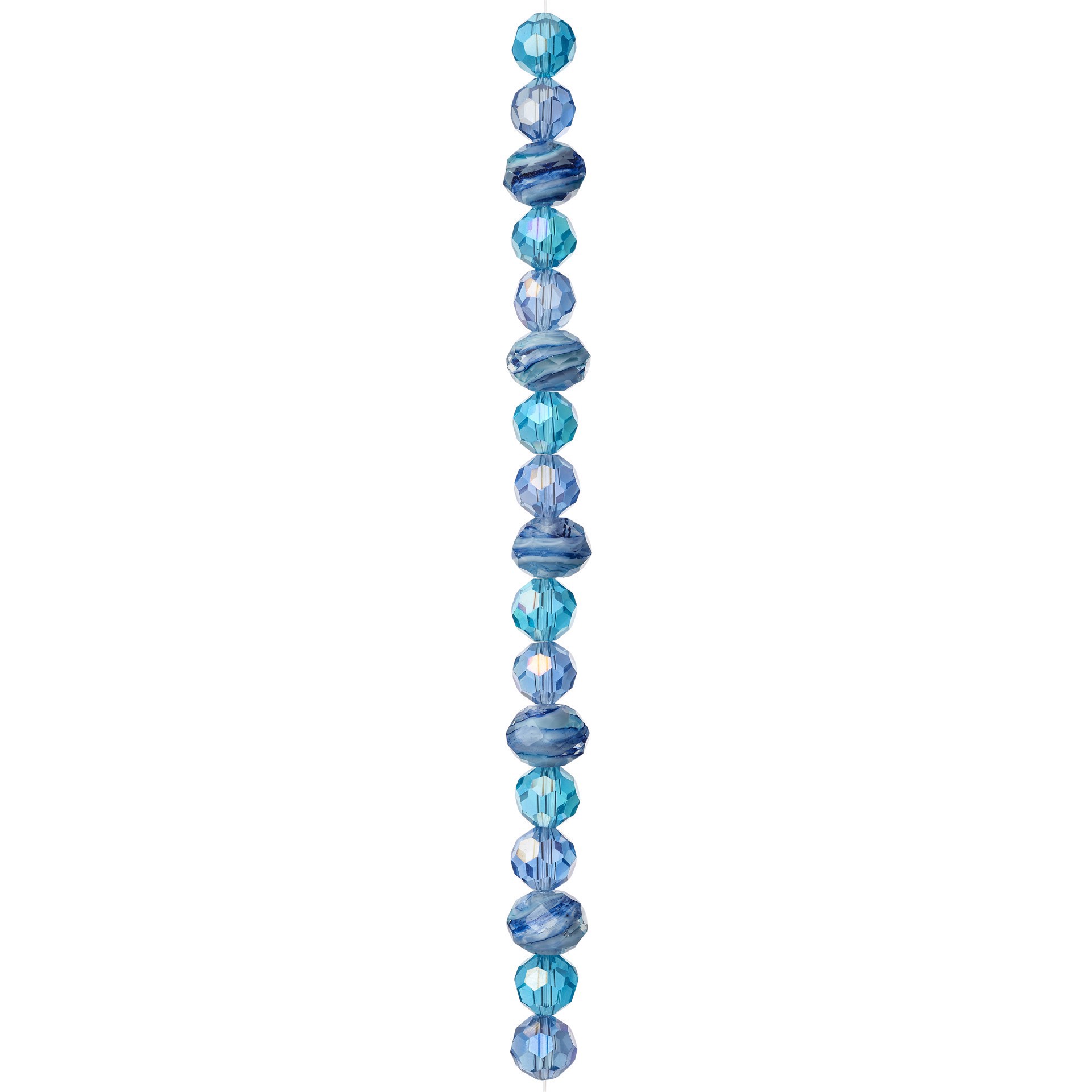 slide 2 of 3, Aqua Mix Glass Faceted Beads By Bead Landing, 12 mm
