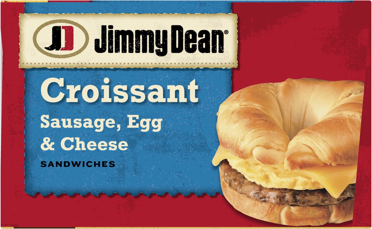 slide 5 of 8, Jimmy Dean Croissant Breakfast Sandwiches with Sausage, Egg, and Cheese, Frozen, 12 Count, 12 ct