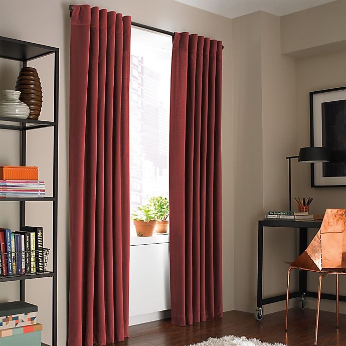 slide 1 of 1, Kenneth Cole Reaction Home Soho Velvet Lined Window Curtain Panel - Garnet, 95 in