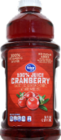 slide 1 of 1, Kroger No Sugar Added 100% Cranberry Juice, 64 fl oz