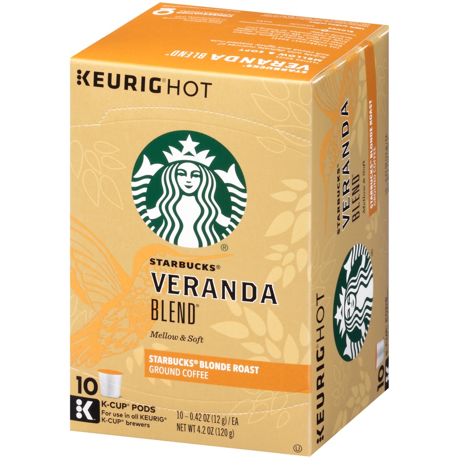 slide 3 of 7, Starbucks Blonde Roast K-Cup Coffee Pods, Veranda Blend for Keurig Brewers, 10 ct