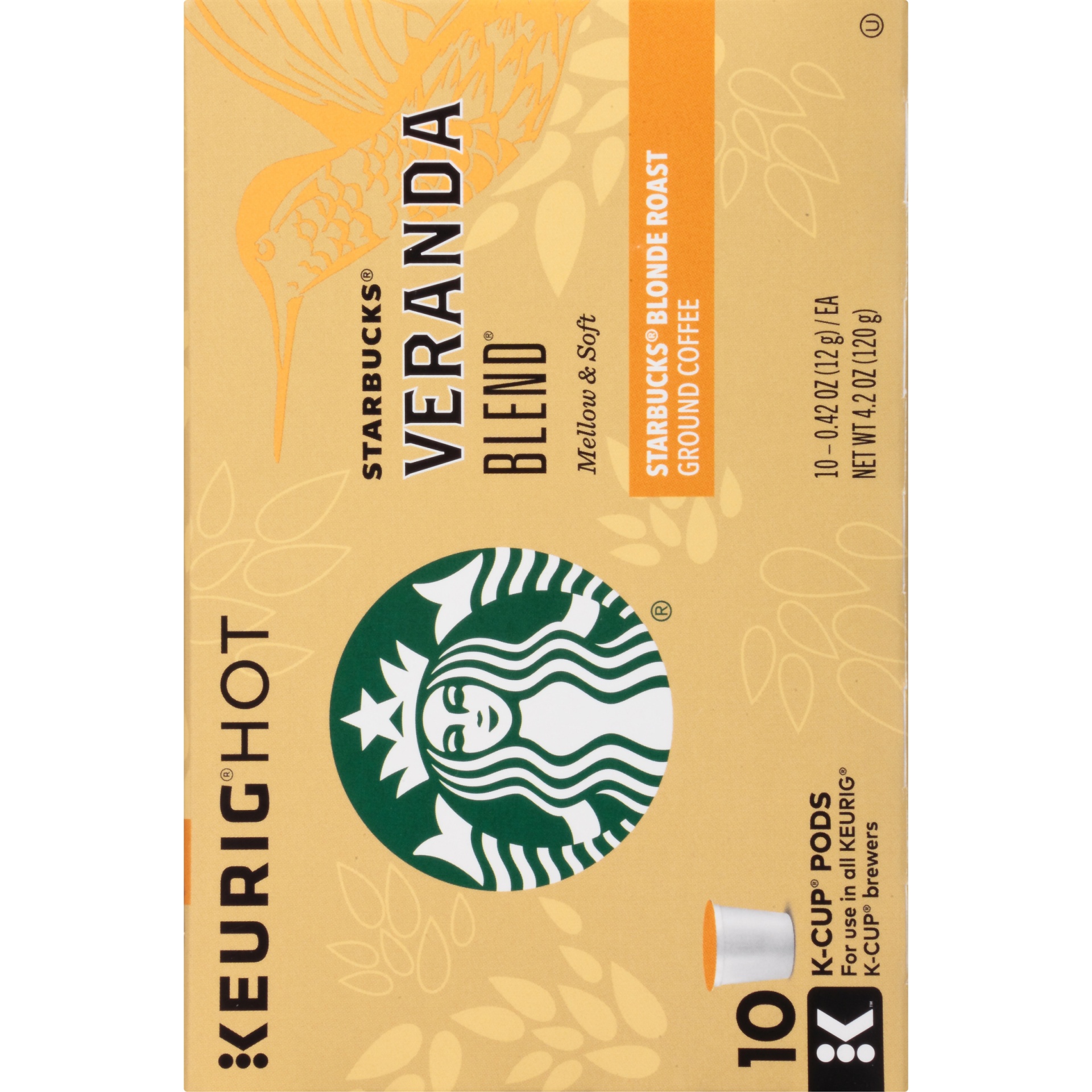 slide 5 of 7, Starbucks Blonde Roast K-Cup Coffee Pods, Veranda Blend for Keurig Brewers, 10 ct