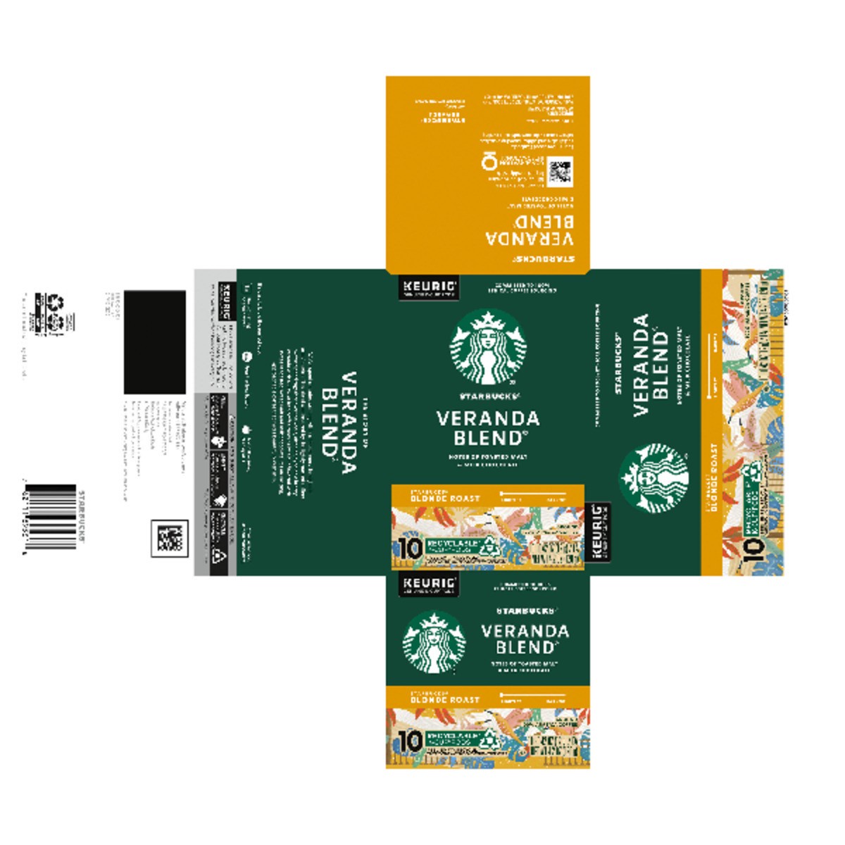 slide 8 of 14, Starbucks K-Cup Coffee Pods, Starbucks Blonde Roast Coffee, Veranda Blend, 100% Arabica, 1 box (10 pods), 4.2 oz