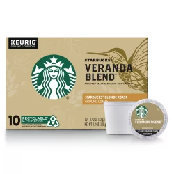 Starbucks Blonde Roast K-Cup Coffee Pods, Veranda Blend for Keurig Brewers