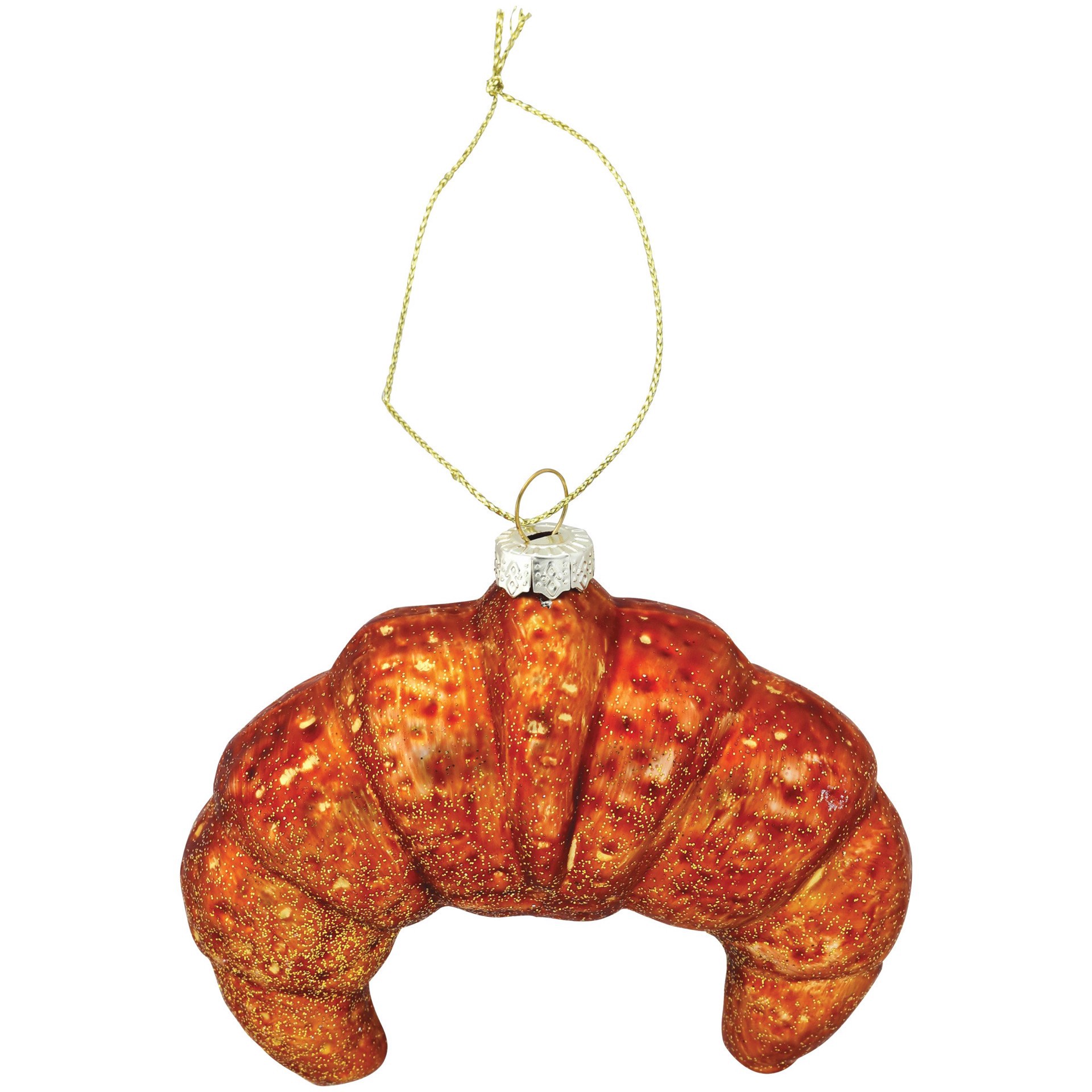 slide 1 of 1, Destination Holiday Croissant Glass Christmas Ornament, 4 in