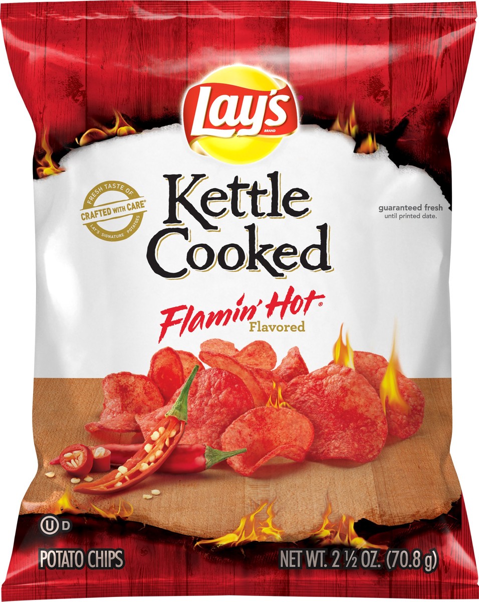 slide 2 of 6, Lay's Flamin' Hot Potato Chips, 2.5 oz