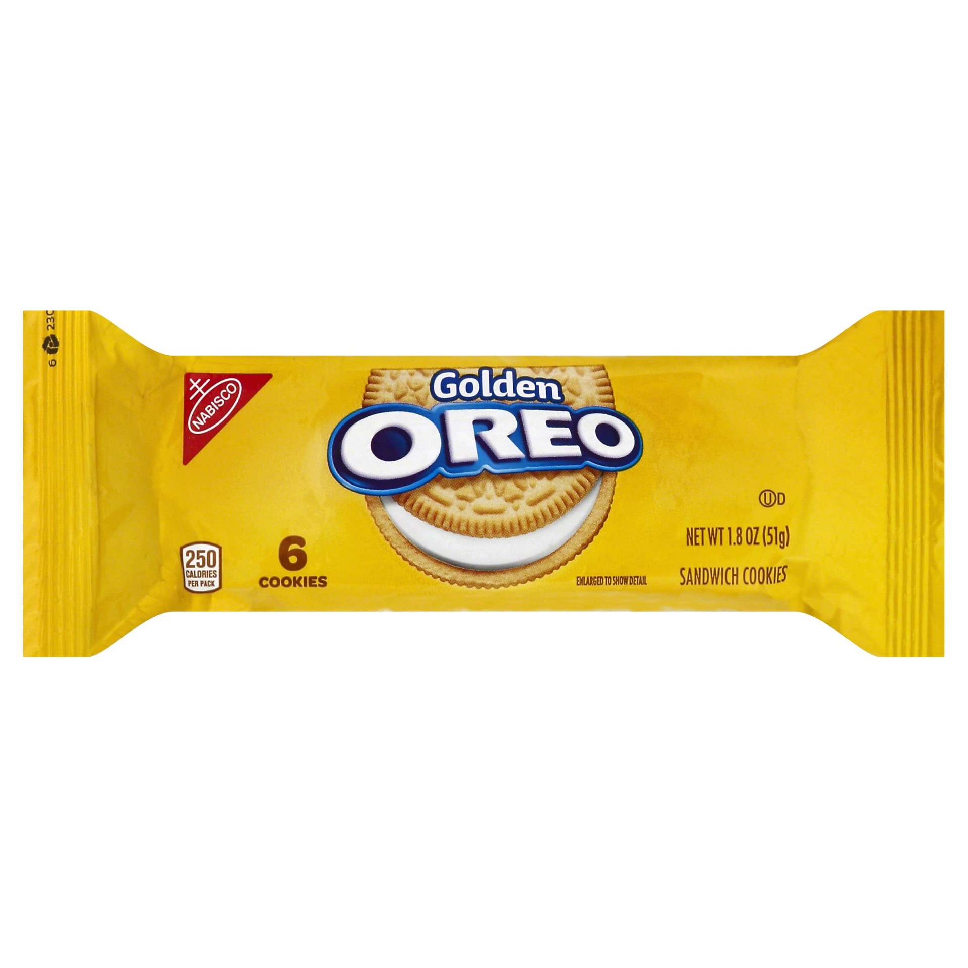 slide 1 of 1, Oreo Cookies, Sandwich, Golden, 6 ct