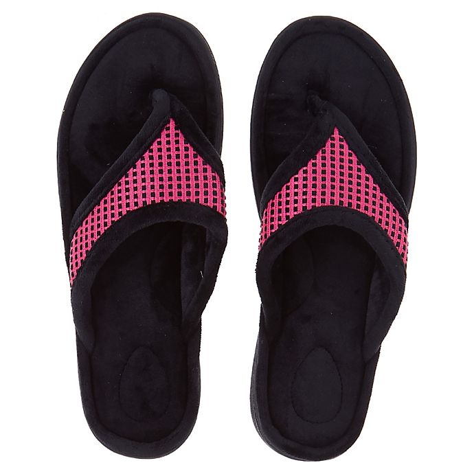 slide 1 of 3, Brookstone Small Thong Slippers - Pink, 1 ct