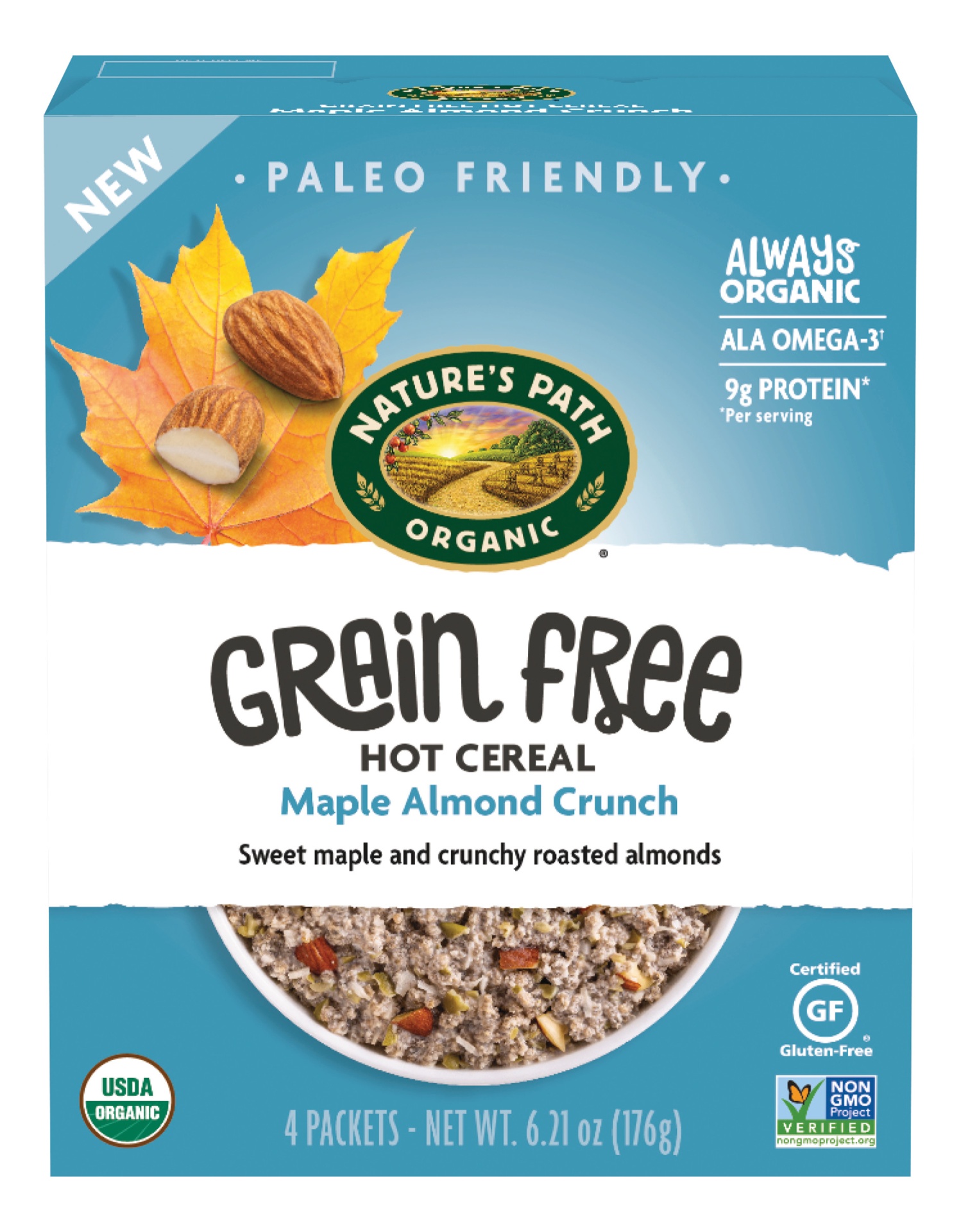 slide 1 of 4, Nature's Path Organic Grain Free Maple Almond Hot Cereal, 6.21 oz