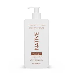 Native Moisturizing Hand & Body Lotion, Coconut & Vanilla, Silicone Free, for Women and Men, 16.5 oz