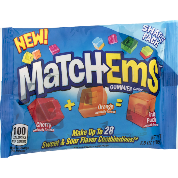 slide 1 of 1, Match-Ems Gummies, 3.8 oz