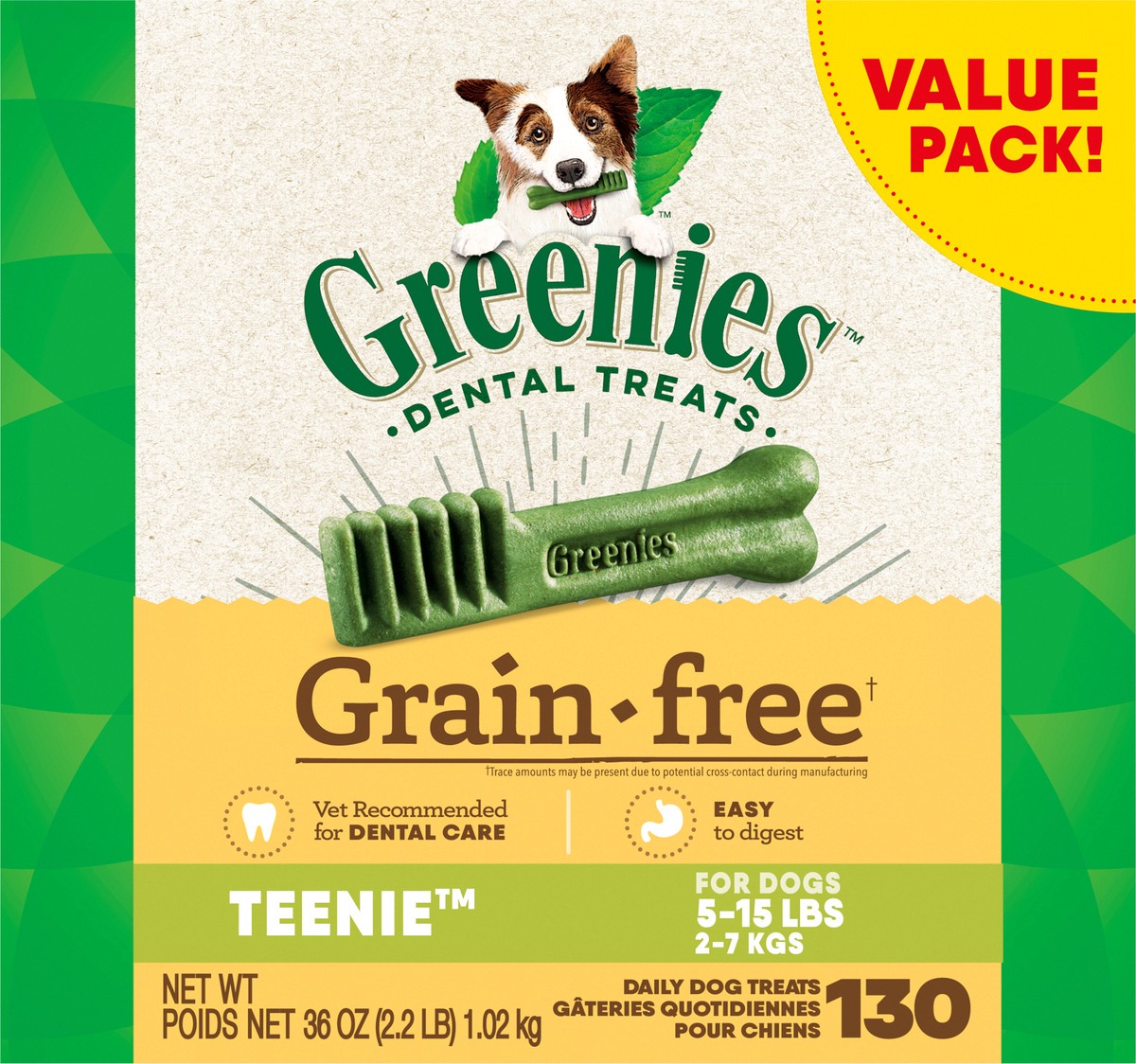 slide 1 of 4, Greenies Grain Free Teenie Dental Treats 130 ea, 36 oz