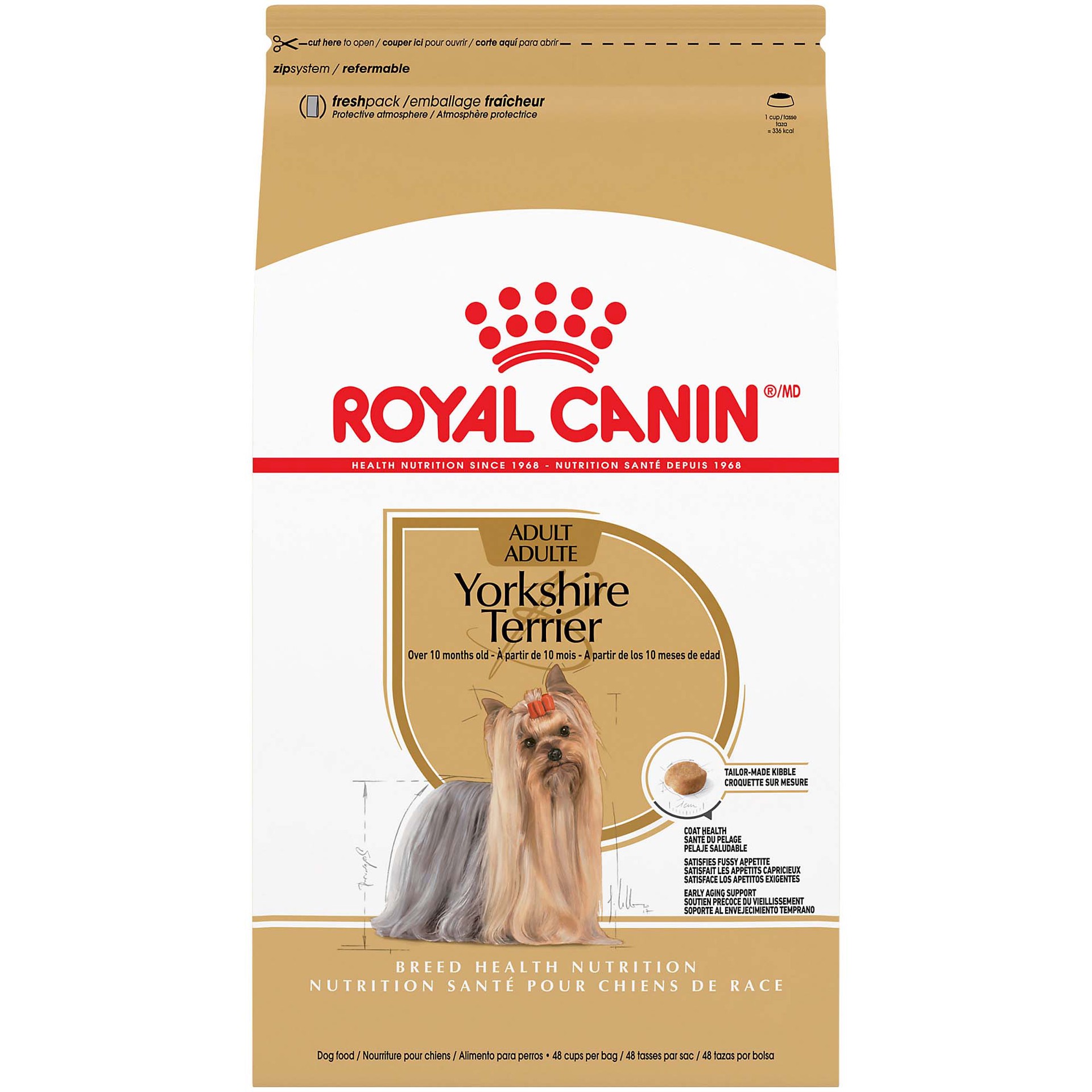 slide 1 of 9, Royal Canin Breed Health Nutrition Yorkshire Terrier Adult Dry Dog Food, 10 lb