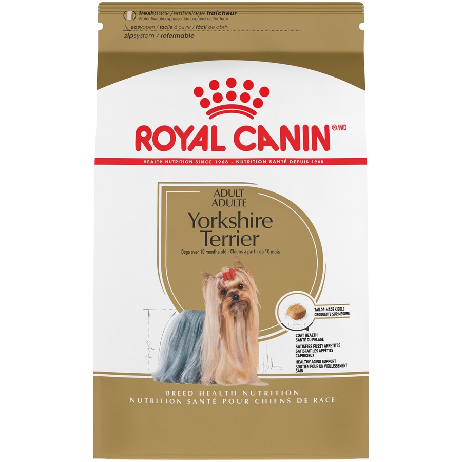 slide 1 of 9, Royal Canin Breed Health Nutrition Yorkshire Terrier Adult Dry Dog Food, 10 lb