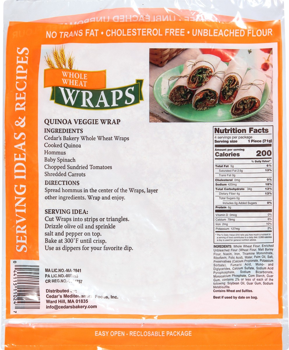 slide 8 of 13, Cedar's Whole Wheat Wraps, 10 oz