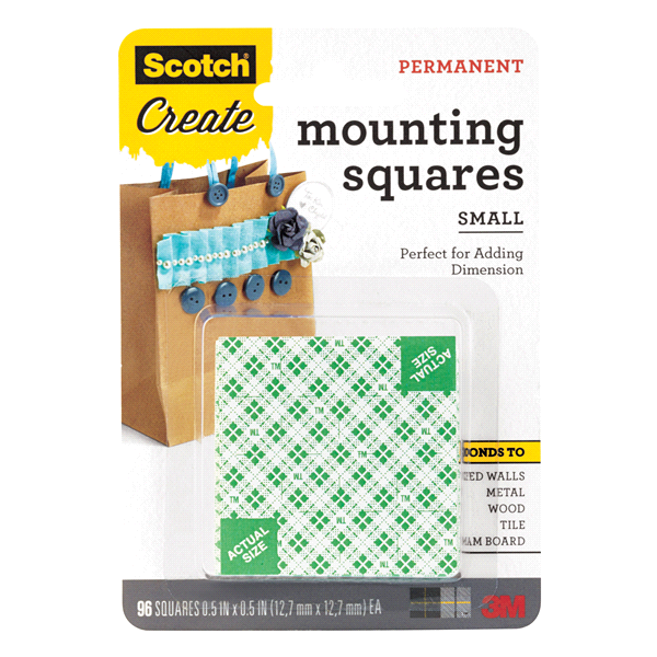 slide 1 of 8, Scotch Mounting Squares, White, 96 ct