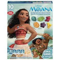 Betty Crocker Disney Moana Fruit Flavored Kids Snacks, Fat Free and Gluten Free Snack, 8 oz (10 Pouches)