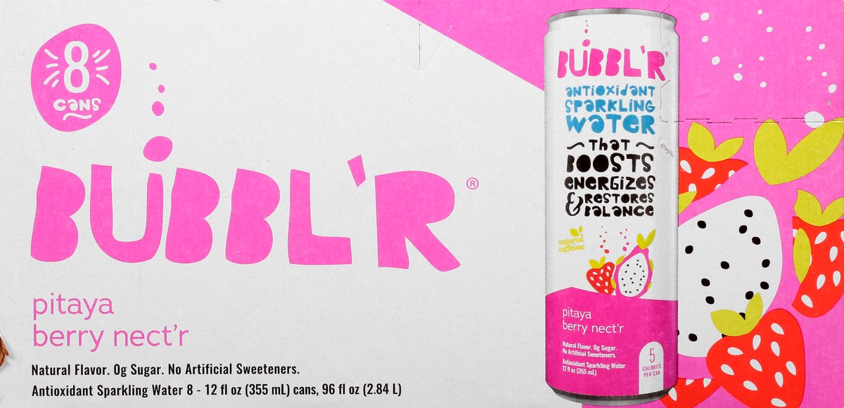 slide 4 of 13, BUBBL'R Antioxidant Pitaya Berry Nect''r Sparkling Water 8 ea, 8 ct