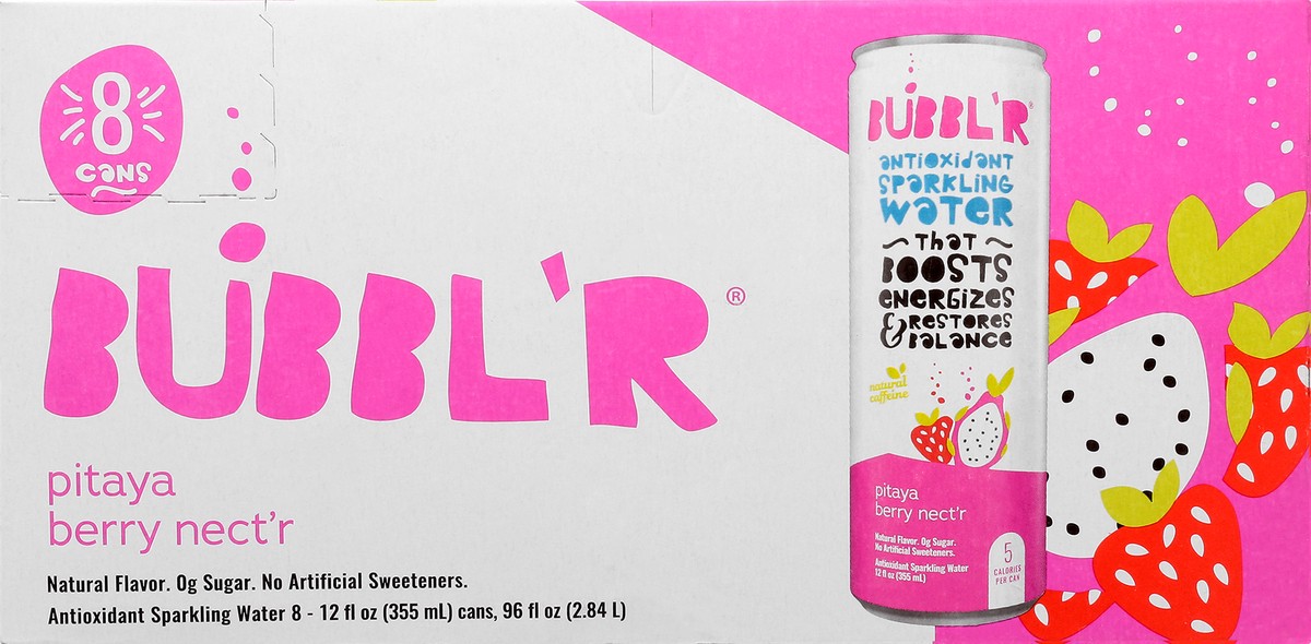 slide 5 of 13, BUBBL'R Antioxidant Pitaya Berry Nect''r Sparkling Water 8 ea, 8 ct