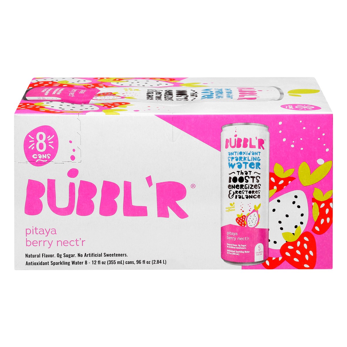 slide 1 of 13, BUBBL'R Antioxidant Pitaya Berry Nect''r Sparkling Water 8 ea, 8 ct