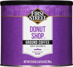 First Street Coffee Ground 100% Arabica Medium Donut Shop - 27.8 oz