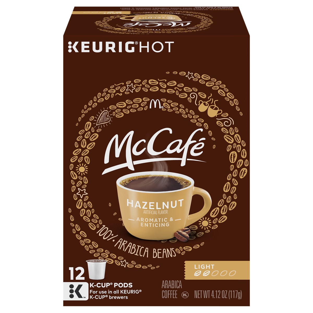 slide 12 of 12, McCafé Light Roast Hazelnut Coffee K-Cup Pods, Caffeinated, 12 ct - 4.12 oz Box, 12 ct; 4.12 oz