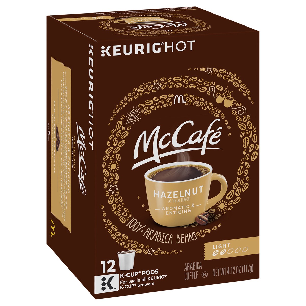 slide 8 of 12, McCafé Light Roast Hazelnut Coffee K-Cup Pods, Caffeinated, 12 ct - 4.12 oz Box, 12 ct; 4.12 oz