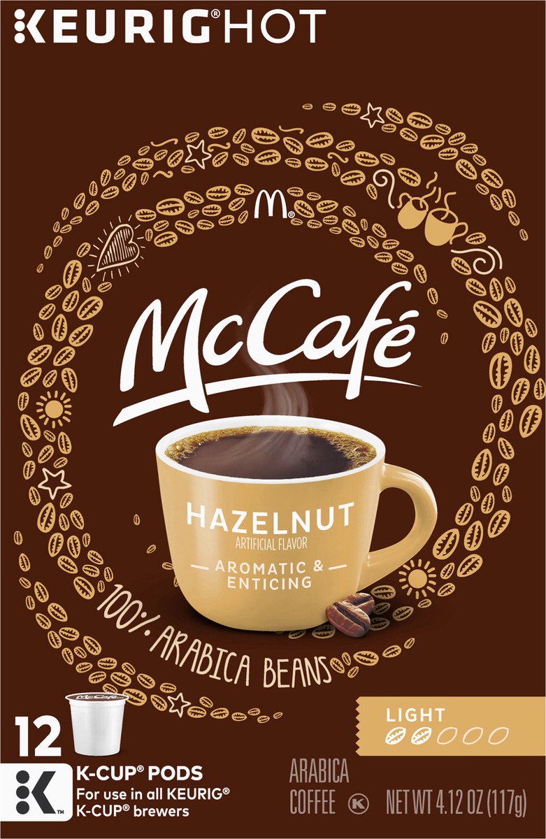 slide 11 of 12, McCafé Light Roast Hazelnut Coffee K-Cup Pods, Caffeinated, 12 ct - 4.12 oz Box, 12 ct; 4.12 oz