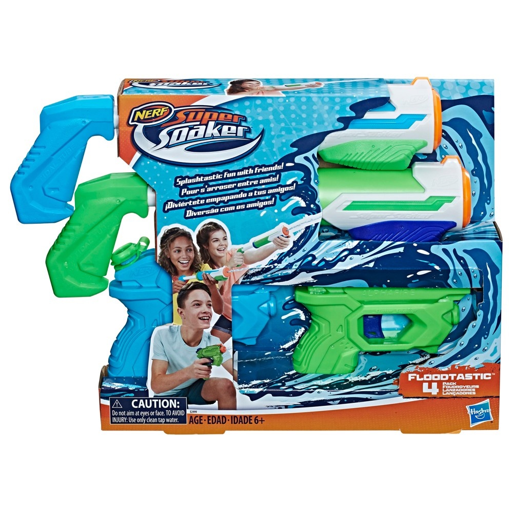 slide 2 of 2, Nerf Floodtastic Super Soaker Blasters, 4 ct