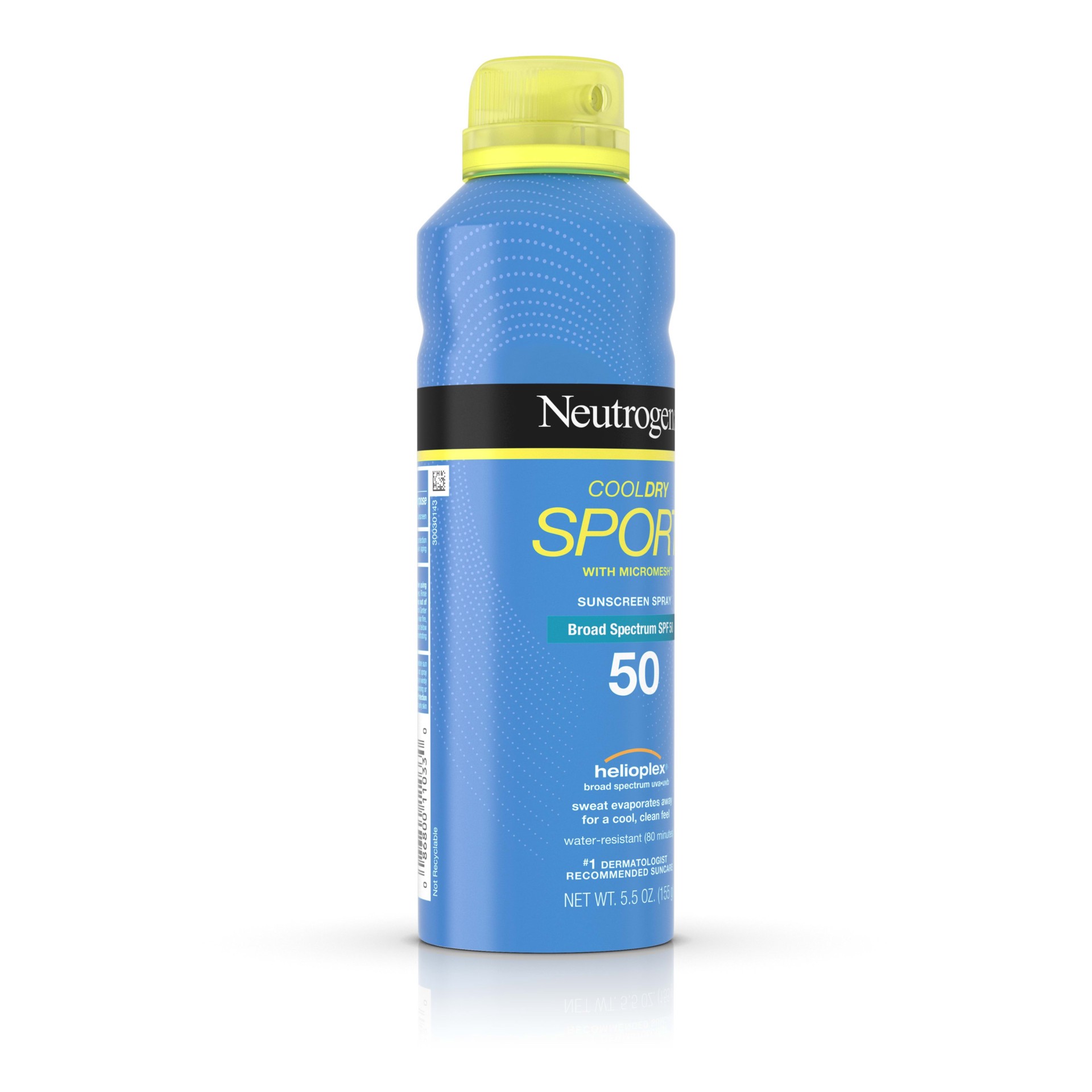 slide 2 of 5, NEUTROGENA COOLDRY SPORT Spray Broad Spectrum SPF 50, 5.5 Fl. Oz, 5.5 oz