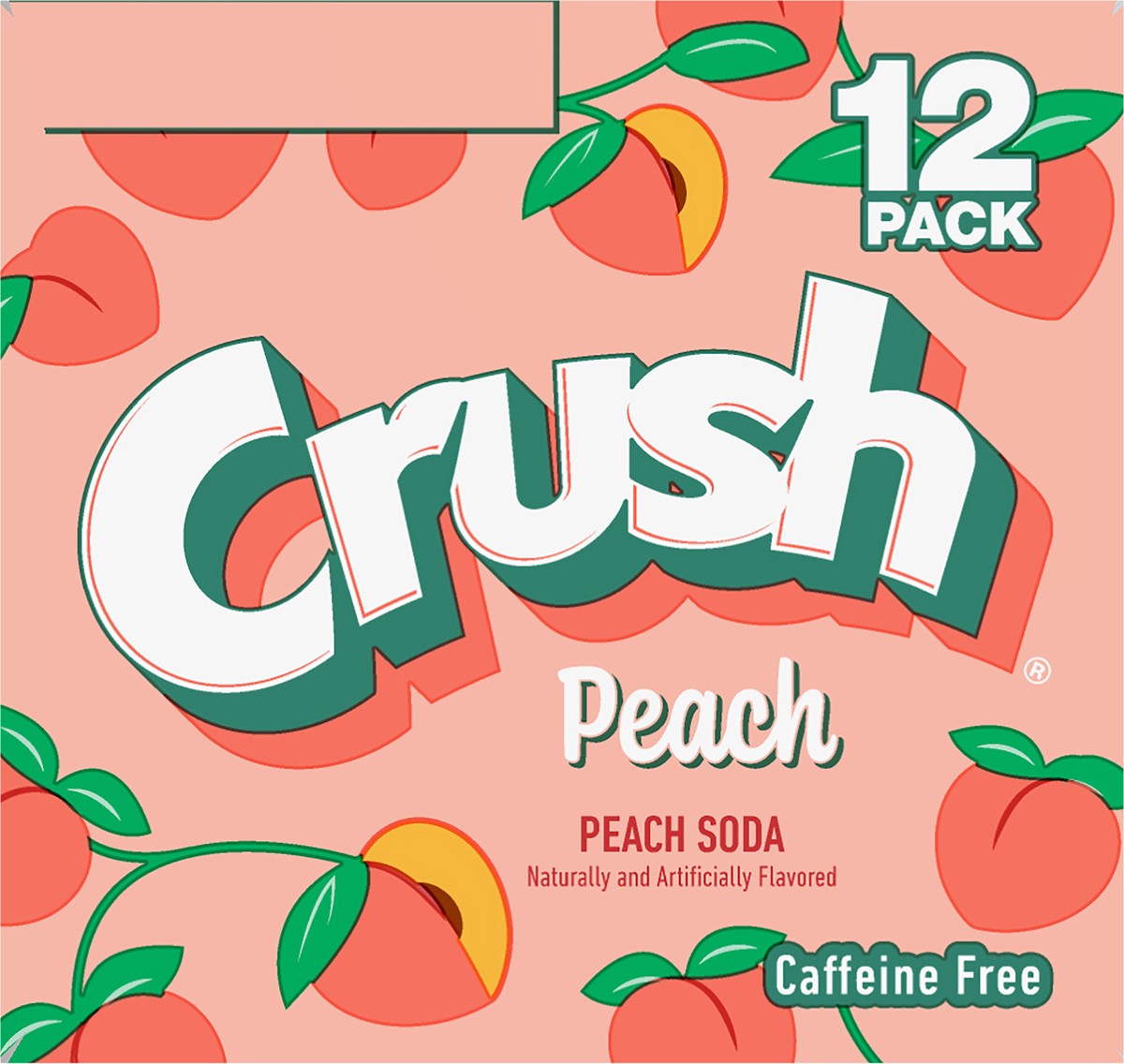 slide 6 of 7, Crush Peach Soda, 12 fl oz cans, 12 pack, 12 ct; 12 fl oz