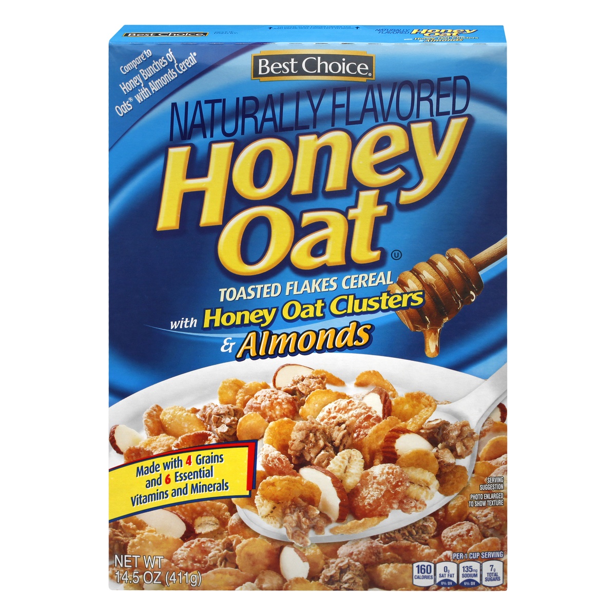 slide 1 of 1, Best Choice Honey Oats With Almond Cereal, 14.5 oz