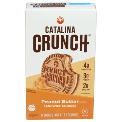 Catalina Crunch Sandwich Cookies, Peanut Butter, 5.92 oz