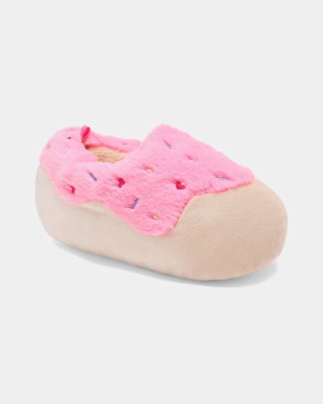 slide 1 of 6, Carter's Girls Donut Slippers - Pink/Beige Pink/Beige XXL, 1 ct