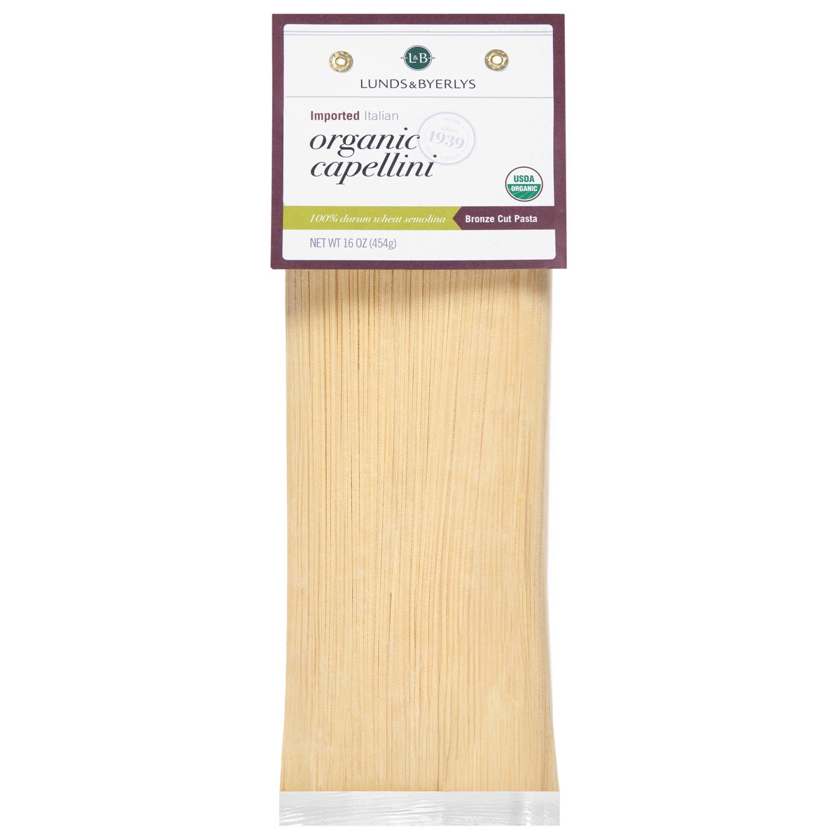 slide 3 of 4, Lunds & Byerlys Organic Imported Italian Capellini Bronze Cut Pasta 16 oz, 16 oz