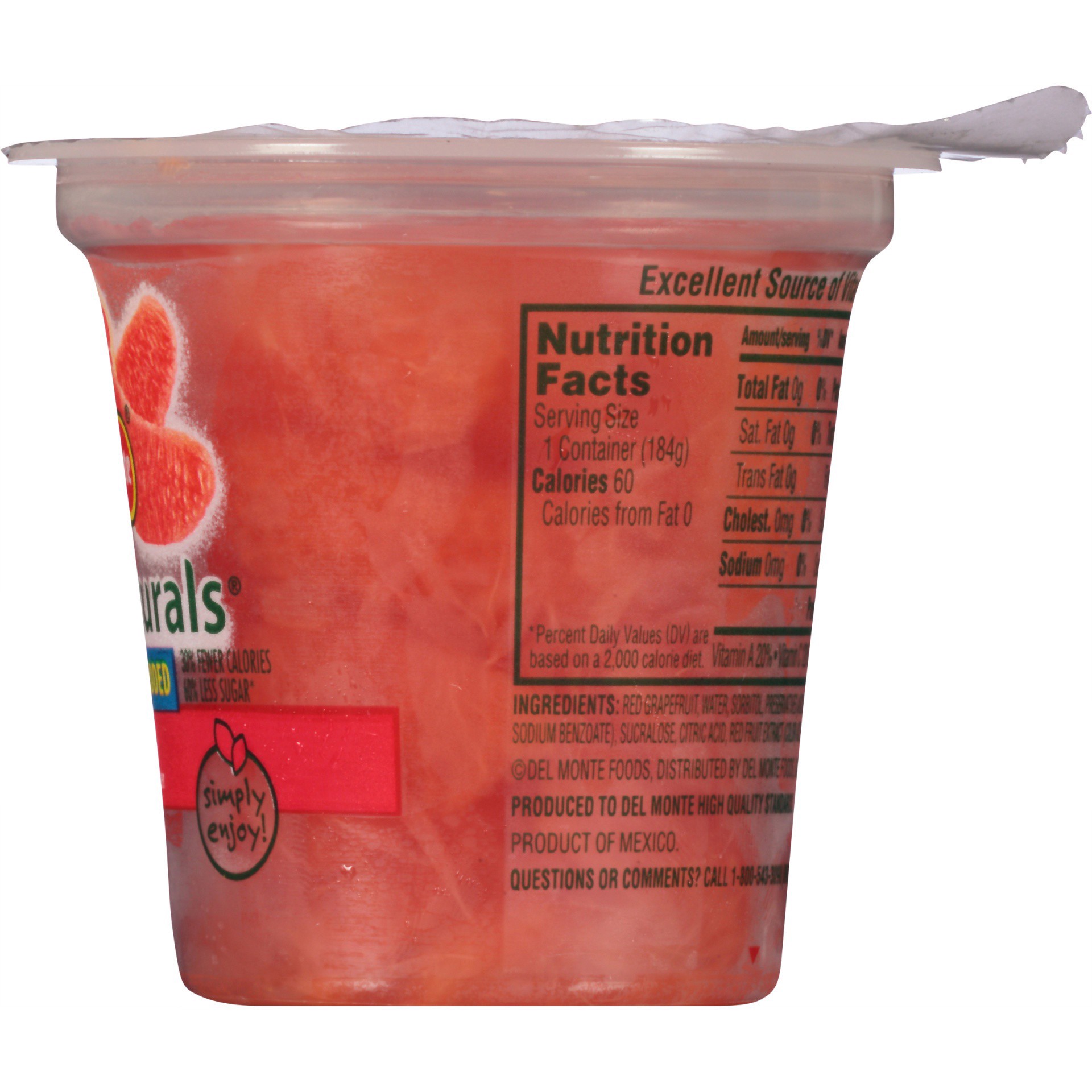 slide 3 of 6, Del Monte Red Grapefruit Fruit Cup Snacks, No Sugar Added, 6.5 oz Cup, 6.5 oz