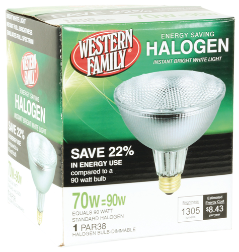 slide 1 of 1, Western Family 70 Watt Halogen, 1 ct