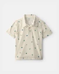Oshkosh Boys Surf Active Polo Shirt - Ivory - Size 5