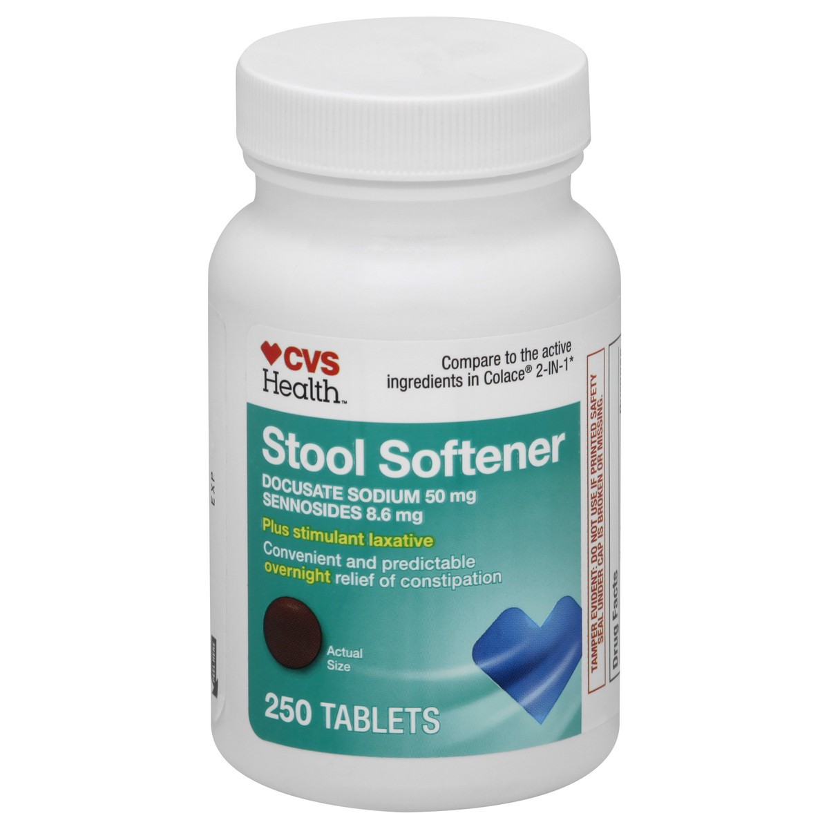 slide 8 of 8, CVS Health Stool Softener Plus Stimulant Laxative Tablets, 250 Ct, 1 ct