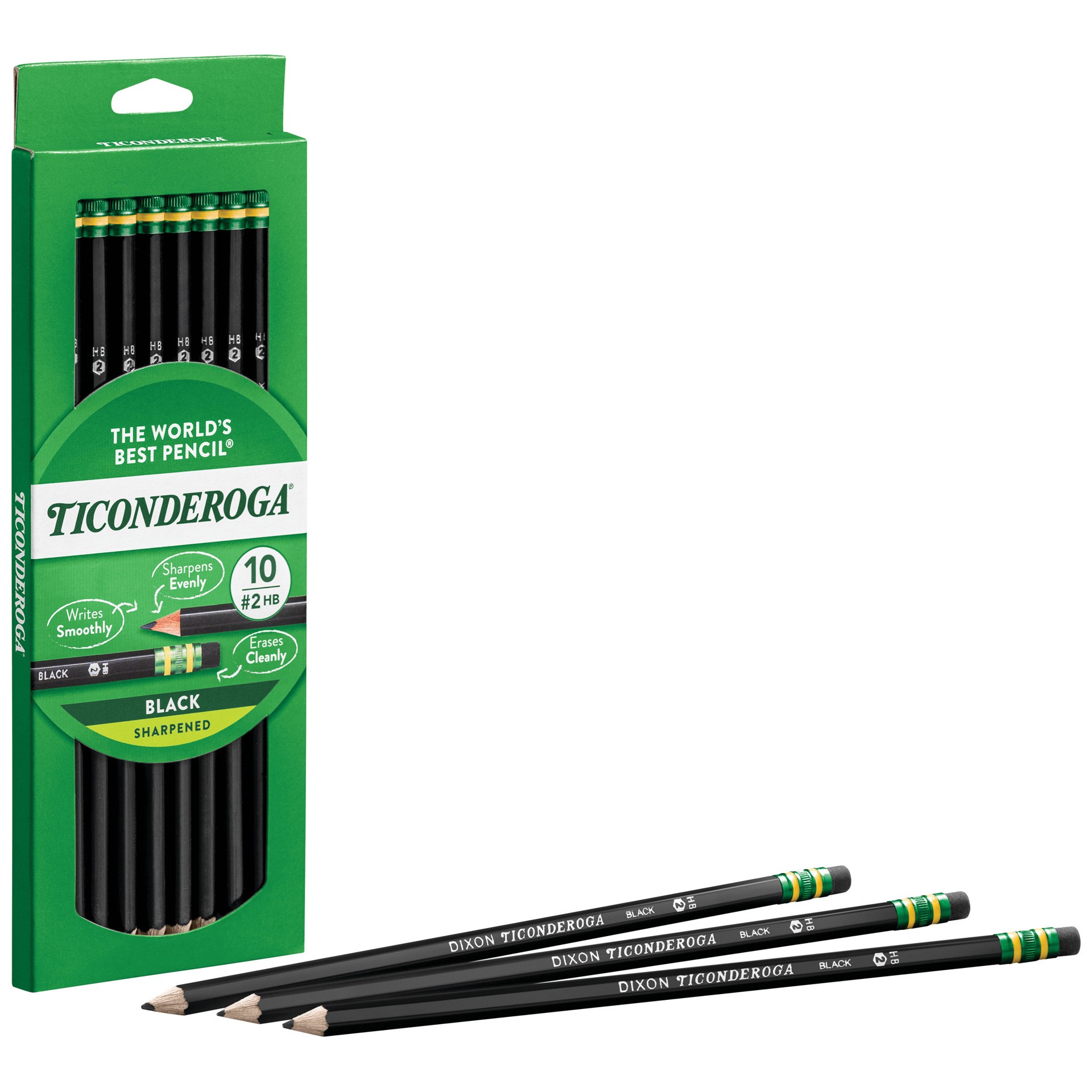 slide 3 of 5, Ticonderoga Black Sharpened No. 2 HB Pencils 10 ea, 10 ct