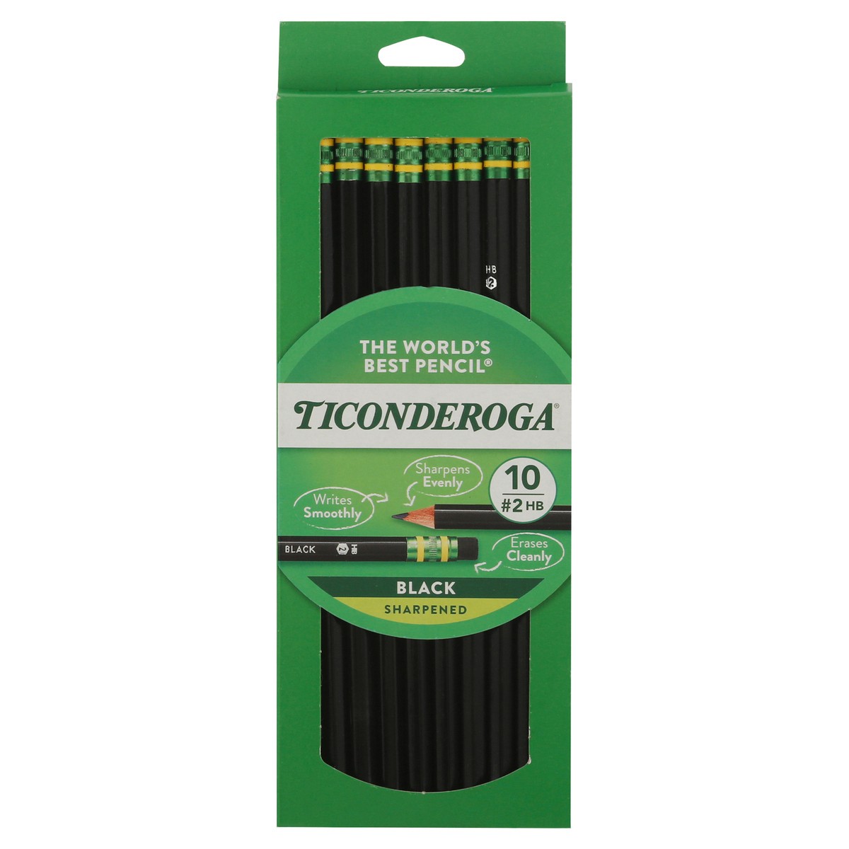 slide 1 of 5, Ticonderoga Black Sharpened No. 2 HB Pencils 10 ea, 10 ct