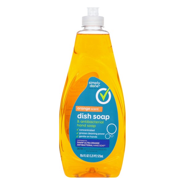 slide 1 of 9, Simply Done Orange Dish Detergent, 19.4 oz